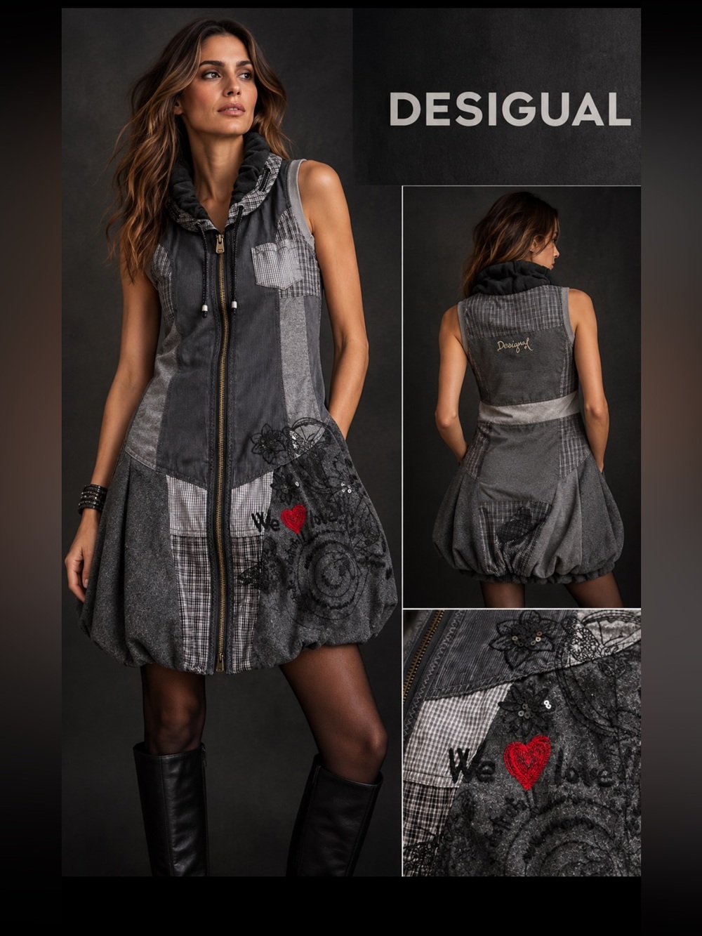 DESIGUAL, the Y2K Patchwork puffy dress!